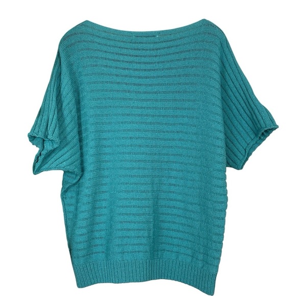 Vtg Steve Fabrikant 2 Pc Set Knit Cardigan Sweater Top Teal Green Gray Size M - Picture 4 of 11